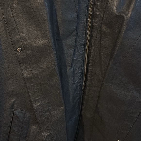 Windsor leather vintage motor biker gothic jacket SIZE 46/XXL - Picture 6 of 12